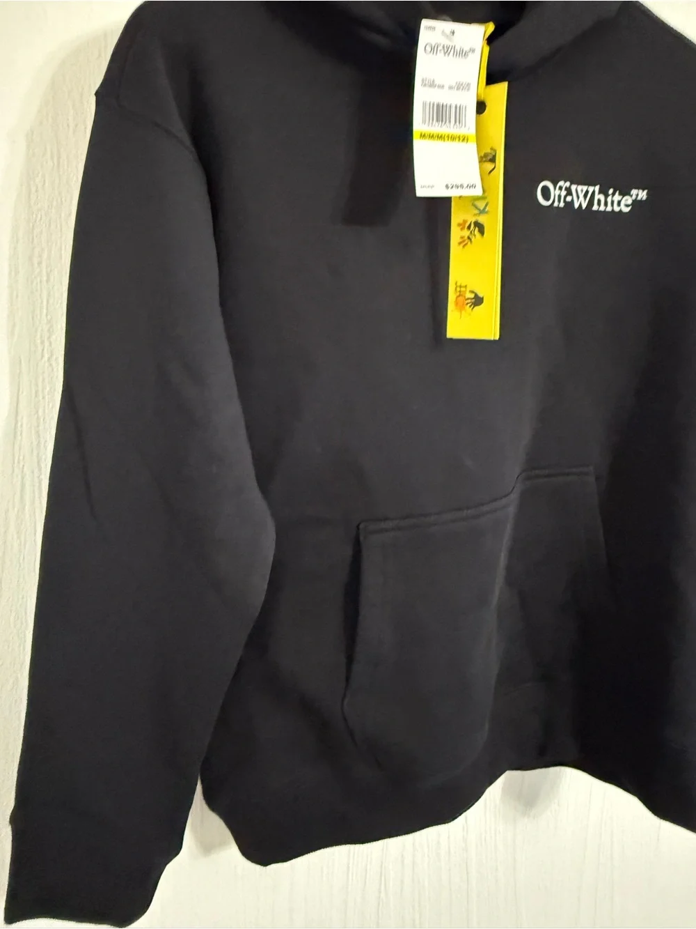 OFF-WHITE VIRGIL ABLOH KIDS PRINT HOODIE SWEATSHIRT BLACK MEDIUM 10-12